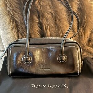 Tony Bianco Glossy Black Soho Bag